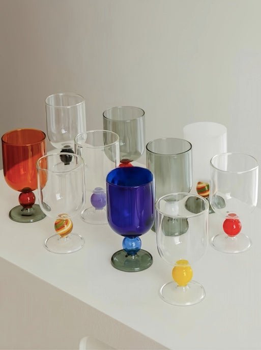 Gumball Tumbler Glasses - Fun Unique Coloured Cocktail Glasses