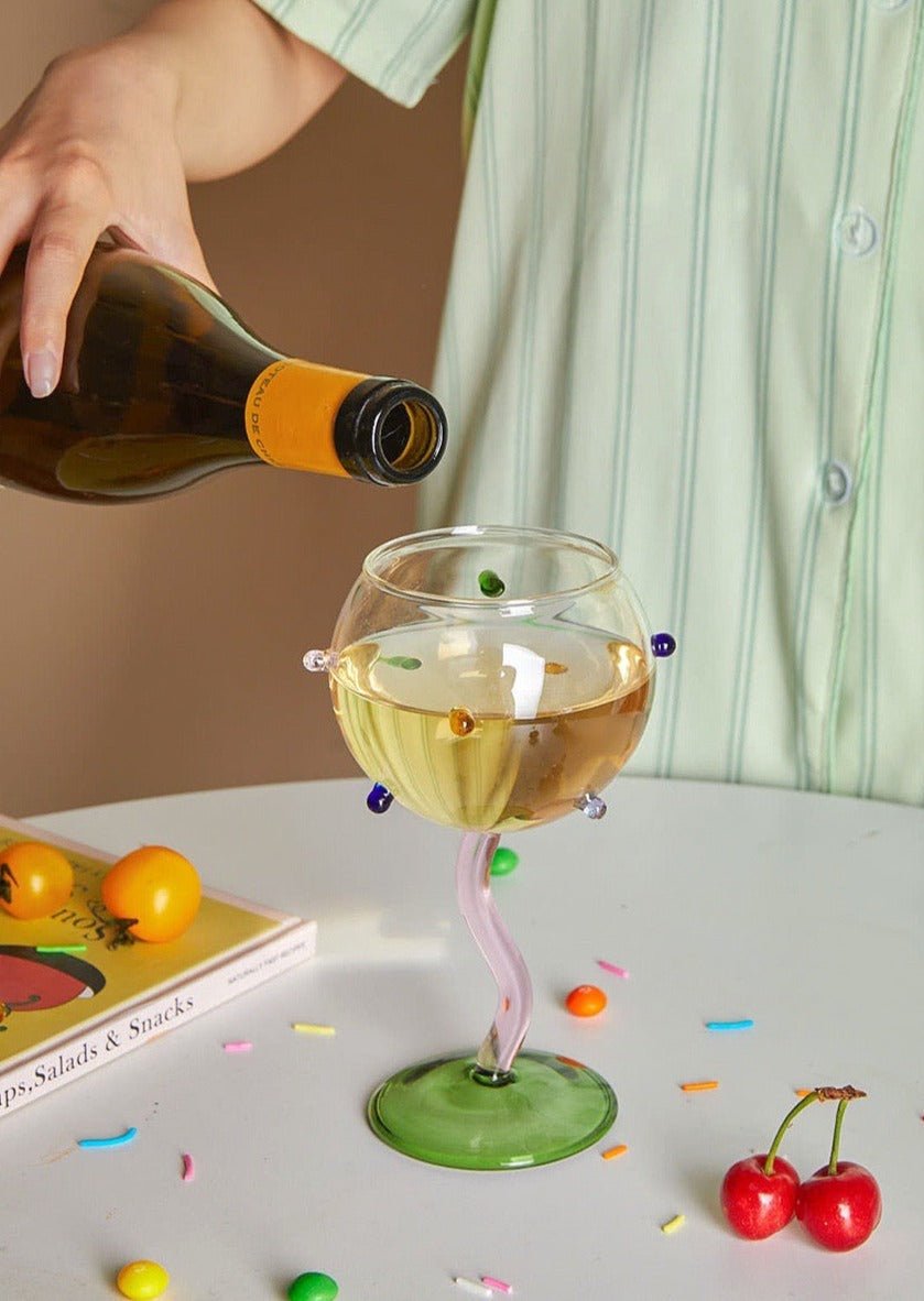 The Dotted Sprinkles Goblet Wine Glasses
