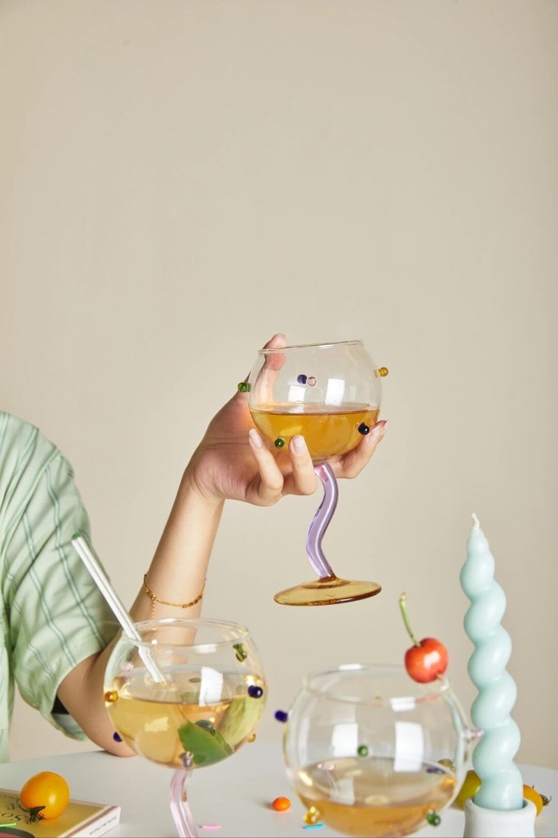 The Dotted Sprinkles Goblet Wine Glasses