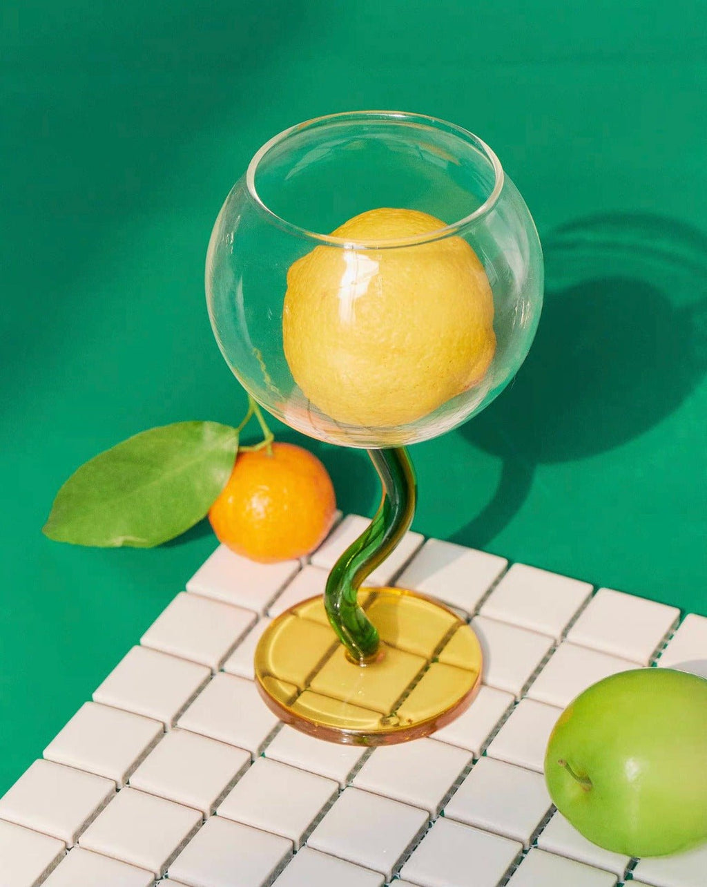 The Jellybean Bubble Goblet Glass - Retro Colourful Goblet Wine Glass