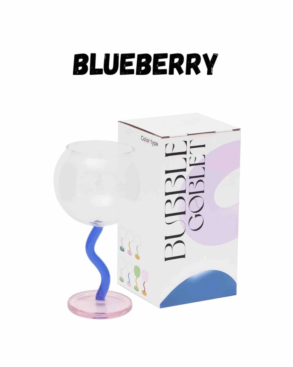 The Jellybean Bubble Goblet Glass - Retro Colourful Goblet Wine Glass