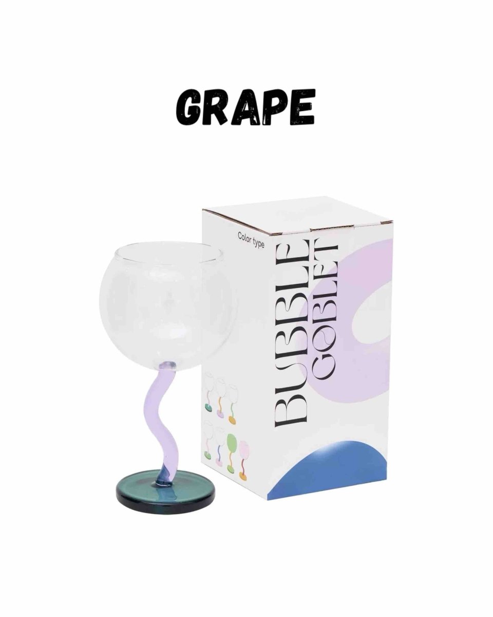 The Jellybean Bubble Goblet Glass - Retro Colourful Goblet Wine Glass