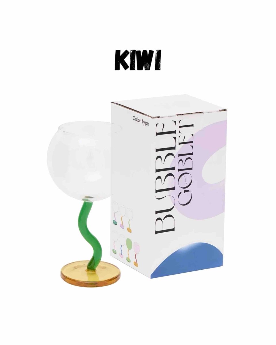The Jellybean Bubble Goblet Glass - Retro Colourful Goblet Wine Glass