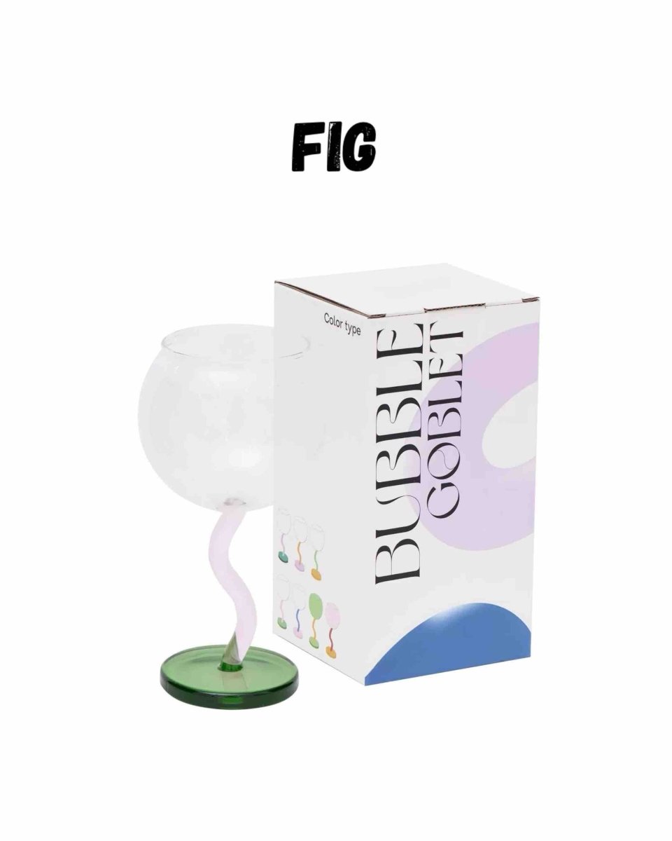 The Jellybean Bubble Goblet Glass - Retro Colourful Goblet Wine Glass