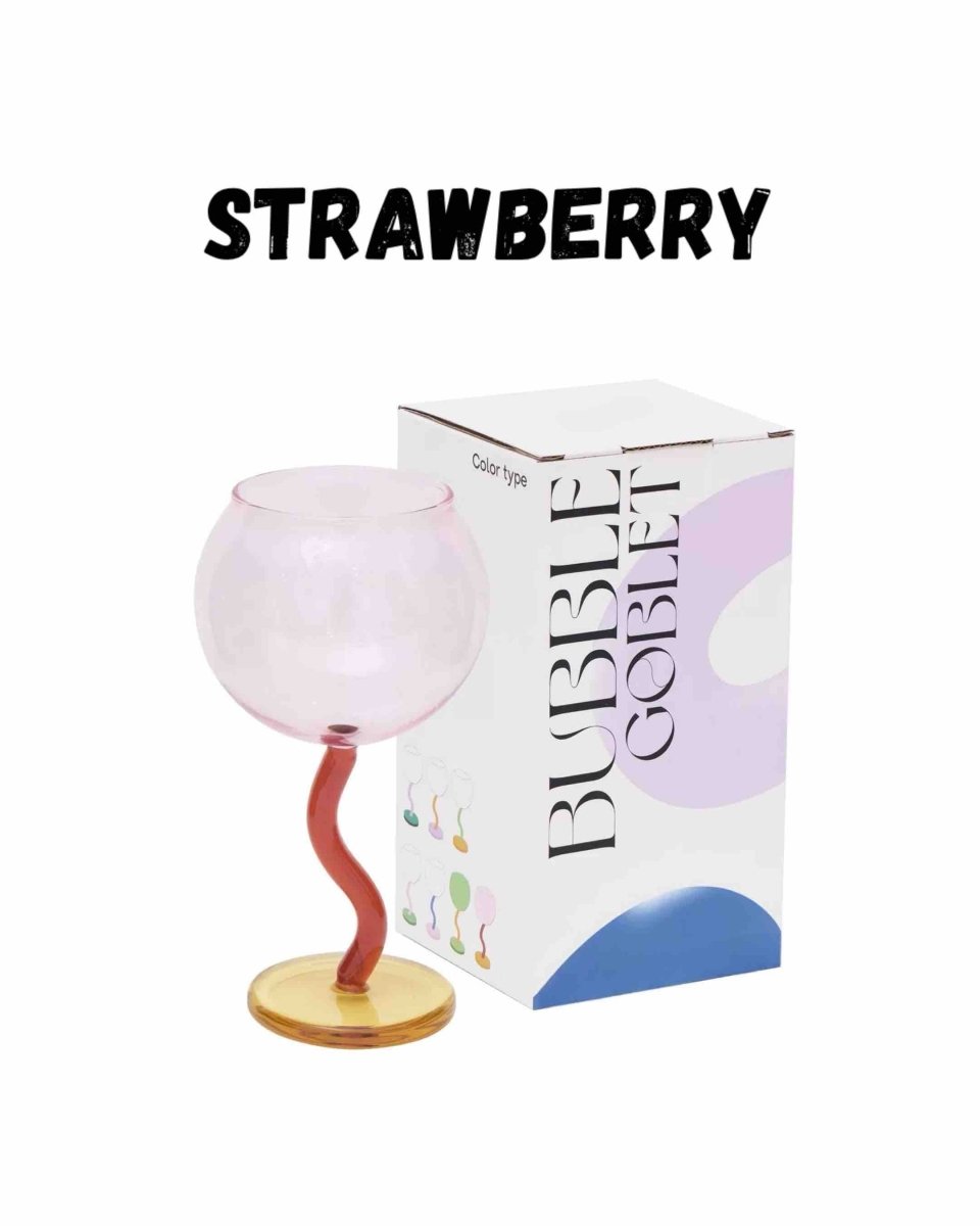 The Jellybean Bubble Goblet Glass - Retro Colourful Goblet Wine Glass